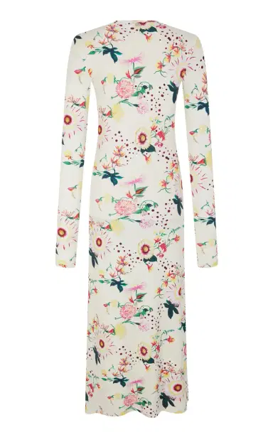 Rabanne Floral Jersey-Knit Midi Dress | Thumbnail 3