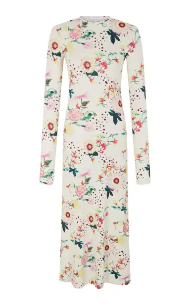 Rabanne Floral Jersey-Knit Midi Dress | Thumbnail 1