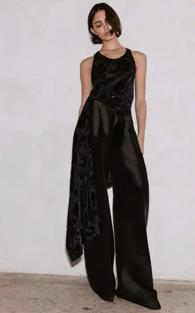 Greta Constantine Dionne Satin Wide Leg Trousers | Thumbnail 2