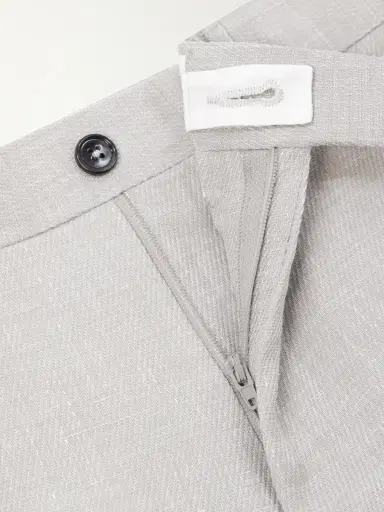 Zegna Slim-Fit Tapered Pleated Wool, Linen and Silk-Blend Suit Trousers - Men | Thumbnail 6