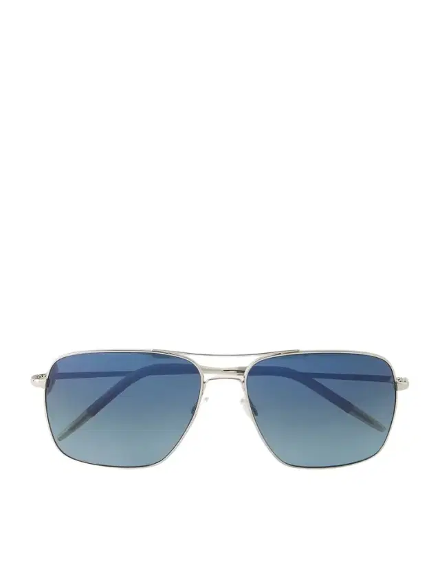 Oliver Peoples Clifton 58 Aviator-Style Silver-Tone Sunglasses - Men