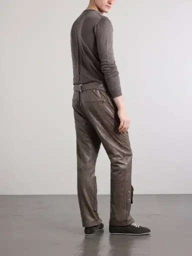 Rick Owens Motopants Straight-Leg Panelled Leather Trousers - Men | Thumbnail 4 Rick Owens Motopants Straight-Leg Panelled Leather Trousers - Men | Thumbnail 4