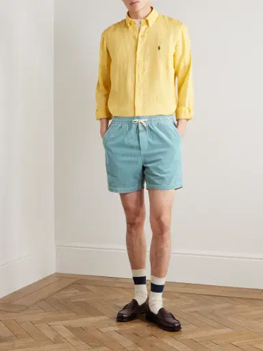 Polo Ralph Lauren Straight-Leg Logo-Embroidered Cotton-Corduroy Drawstring Shorts - Men | Thumbnail 2