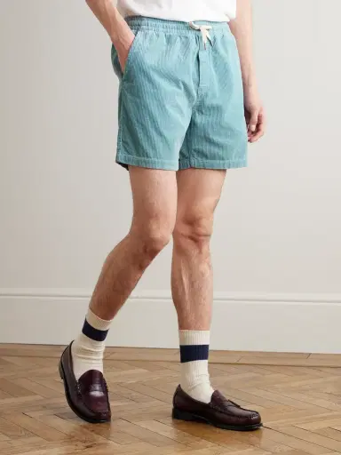 Polo Ralph Lauren Straight-Leg Logo-Embroidered Cotton-Corduroy Drawstring Shorts - Men | Thumbnail 3
