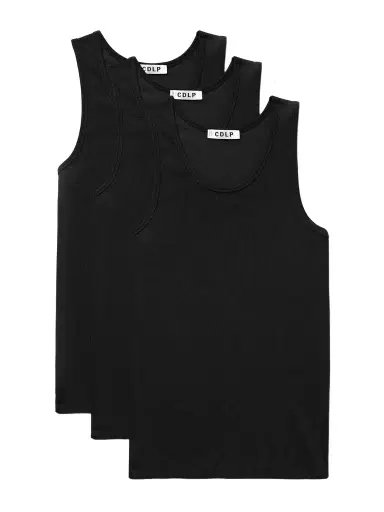 CDLP Three-Pack Ribbed Stretch Lyocell and Cotton-Blend Jersey Tank Tops - Men | Thumbnail 1 CDLP Three-Pack Ribbed Stretch Lyocell and Cotton-Blend Jersey Tank Tops - Men | Thumbnail 1