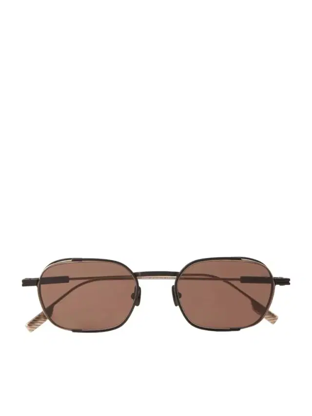 Zegna Round-Frame Titanium Sunglasses - Men
