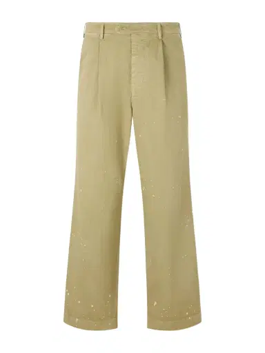 Auralee Wide-Leg Pleated Paint-Splattered Cotton-Twill Chinos - Men | Thumbnail 1 Auralee Wide-Leg Pleated Paint-Splattered Cotton-Twill Chinos - Men | Thumbnail 1