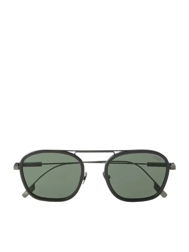 Zegna Round-Frame Titanium Sunglasses - Men