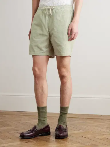 Polo Ralph Lauren Straight-Leg Logo-Embroidered Cotton-Corduroy Drawstring Shorts - Men | Thumbnail 3