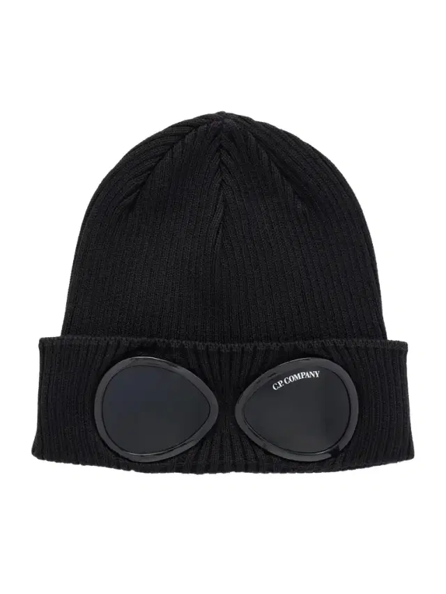 Goggle Ribbed Cotton Beanie - Men