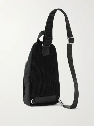 Loewe Flex Sling Leather and Suede-Trimmed Canvas Bag - Men | Thumbnail 3
