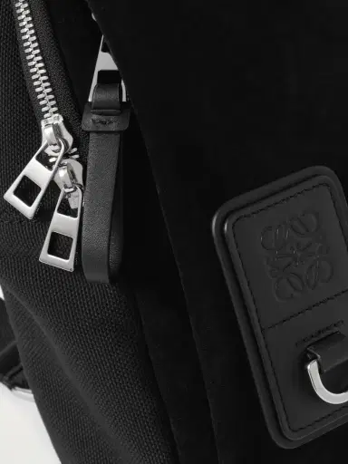 Loewe Flex Sling Leather and Suede-Trimmed Canvas Bag - Men | Thumbnail 4