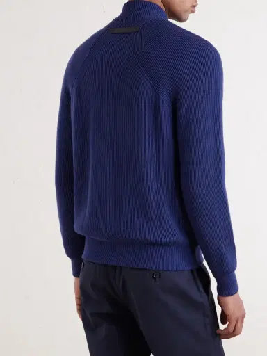 Sease Suede and Ribbed Cotton and Cashmere-Blend Bomber Jacket - Men | Thumbnail 4 Sease Suede and Ribbed Cotton and Cashmere-Blend Bomber Jacket - Men | Thumbnail 4