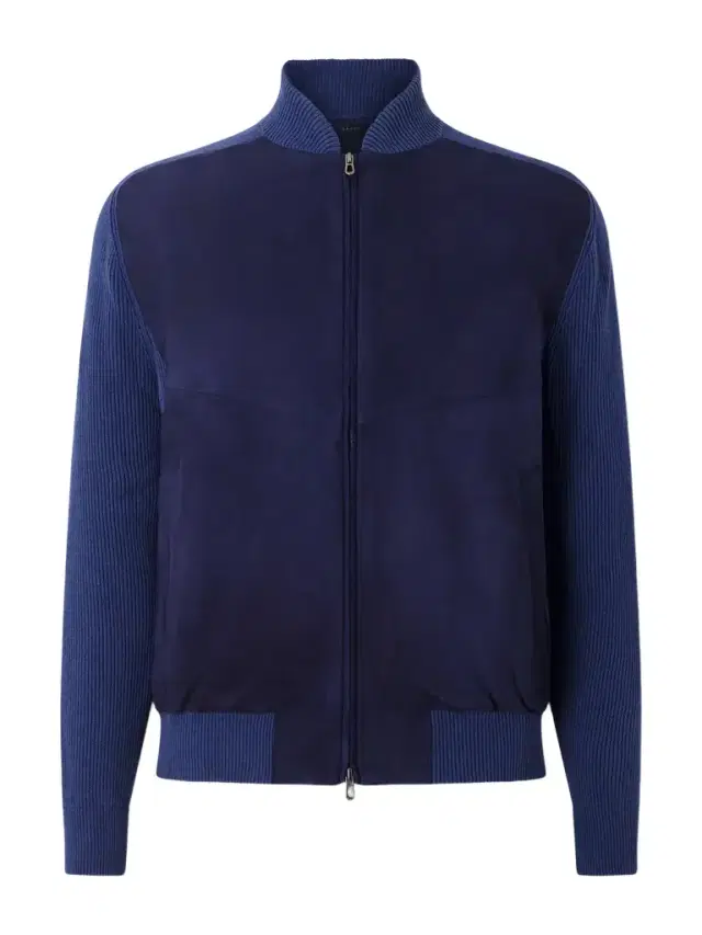 Suede and Ribbed Cotton and Cashmere-Blend Bomber Jacket - Men