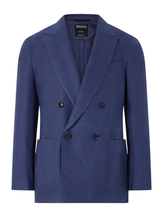 Zegna Double-Breasted Linen, Wool and Silk-Blend Blazer - Men