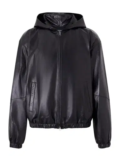 Amomento Leather Hooded Jacket - Men | Thumbnail 1 Amomento Leather Hooded Jacket - Men | Thumbnail 1