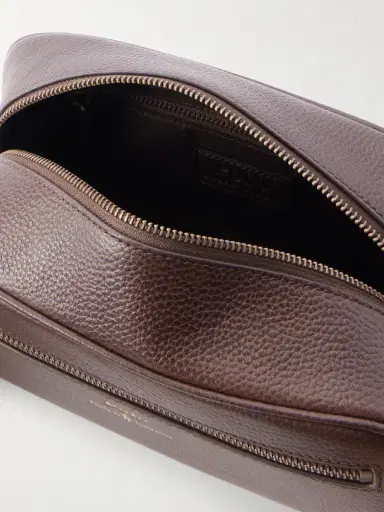 Polo Ralph Lauren Logo-Print Full-Grain Leather Washbag - Men | Thumbnail 4 Polo Ralph Lauren Logo-Print Full-Grain Leather Washbag - Men | Thumbnail 4