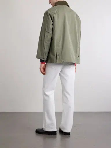 Barbour Bedale Corduroy-Trimmed Waxed Woven Jacket - Men | Thumbnail 4