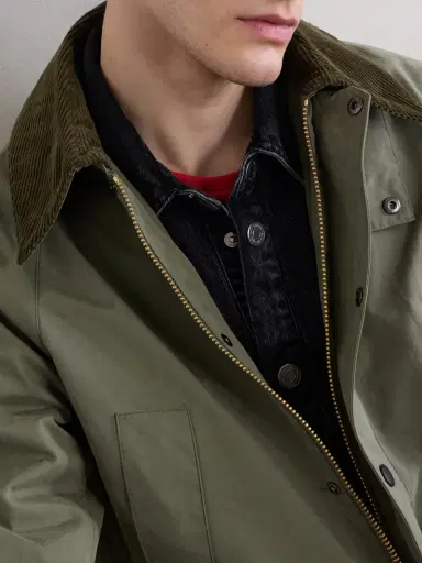 Barbour Bedale Corduroy-Trimmed Waxed Woven Jacket - Men | Thumbnail 6