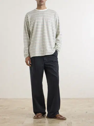 Auralee Wide-Leg Pleated Garment-Dyed Cotton-Twill Chinos - Men | Thumbnail 2