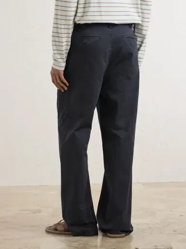 Auralee Wide-Leg Pleated Garment-Dyed Cotton-Twill Chinos - Men | Thumbnail 4