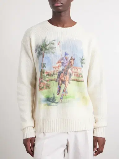 Polo Ralph Lauren Logo-Appliquéd Printed Cashmere Sweater - Men | Thumbnail 3 Polo Ralph Lauren Logo-Appliquéd Printed Cashmere Sweater - Men | Thumbnail 3