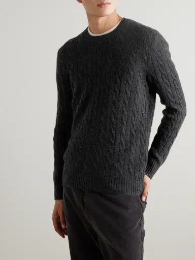 Polo Ralph Lauren Cable-Knit Wool and Cashmere-Blend Sweater - Men | Thumbnail 3