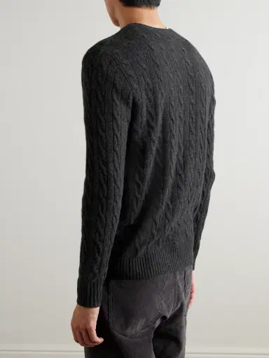 Polo Ralph Lauren Cable-Knit Wool and Cashmere-Blend Sweater - Men | Thumbnail 4