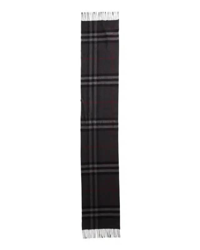 Burberry Men's Classic Check Cashmere Fringe Scarf