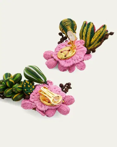 Oscar de la Renta Flower Cluster Clip-On Earrings | Thumbnail 4