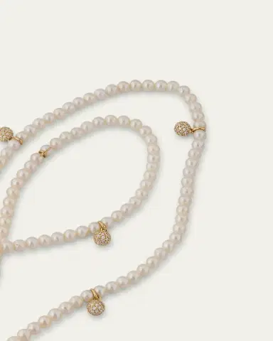 Sydney Evan Diamond Pavé Balls on 3mm Freshwater Pearl Bracelet | Thumbnail 3 Sydney Evan Diamond Pavé Balls on 3mm Freshwater Pearl Bracelet | Thumbnail 3