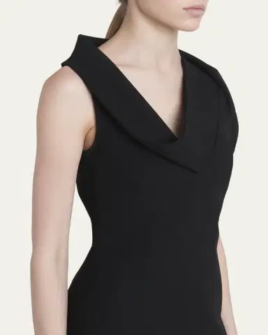 Ferragamo Cowl-Neck Stretch Twill Mini Dress | Thumbnail 5 Ferragamo Cowl-Neck Stretch Twill Mini Dress | Thumbnail 5