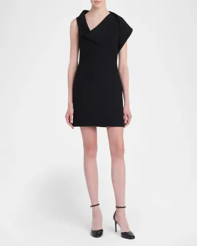 Ferragamo Cowl-Neck Stretch Twill Mini Dress | Thumbnail 6 Ferragamo Cowl-Neck Stretch Twill Mini Dress | Thumbnail 6