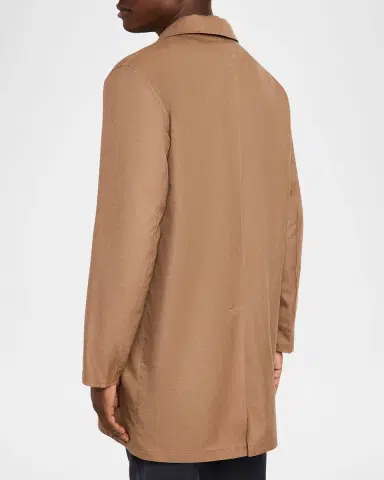 Kiton Men's Wool and Silk Herringbone Reversible Raincoat | Thumbnail 7
