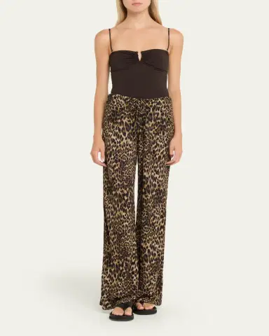Nili Lotan Adriel Leopard Lounge Pants | Thumbnail 2 Nili Lotan Adriel Leopard Lounge Pants | Thumbnail 2