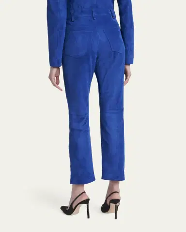Tom Ford Lamb Suede Slim-Leg Ankle Pants | Thumbnail 3 Tom Ford Lamb Suede Slim-Leg Ankle Pants | Thumbnail 3