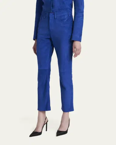 Tom Ford Lamb Suede Slim-Leg Ankle Pants | Thumbnail 4 Tom Ford Lamb Suede Slim-Leg Ankle Pants | Thumbnail 4