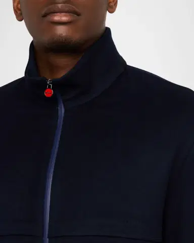 Kiton Men's Cashmere Full-Zip Bomber Jacket | Thumbnail 9