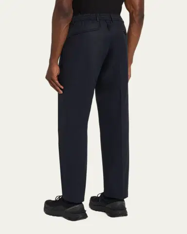 Moncler Men's Cotton Leather-Trim Straight Leg Trousers | Thumbnail 7 Moncler Men's Cotton Leather-Trim Straight Leg Trousers | Thumbnail 7