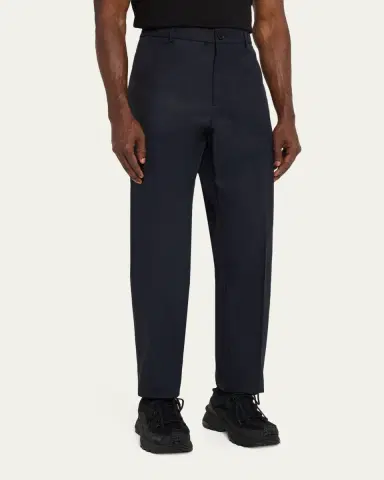 Moncler Men's Cotton Leather-Trim Straight Leg Trousers | Thumbnail 8 Moncler Men's Cotton Leather-Trim Straight Leg Trousers | Thumbnail 8