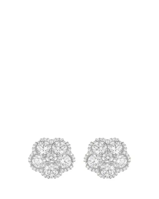 18K White Gold Diamond Wild Child Stud Earrings