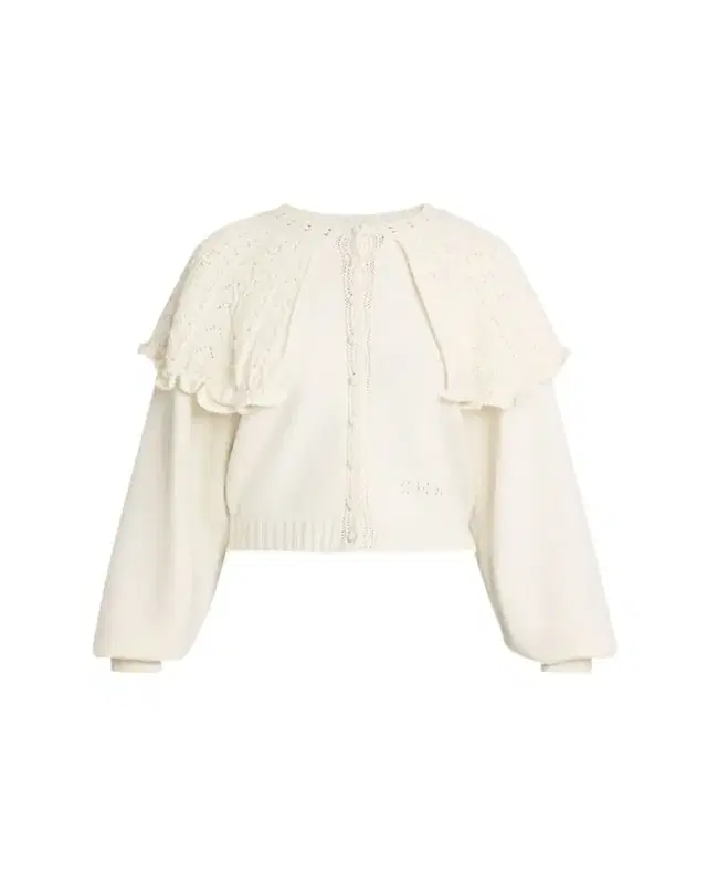 Wool-Cashmere Pointelle Capelet Cardigan