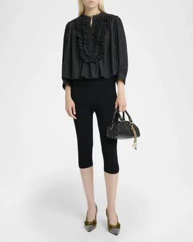 Chloe Embroidered Ruffle Taffeta Blouse | Thumbnail 6 Chloe Embroidered Ruffle Taffeta Blouse | Thumbnail 6