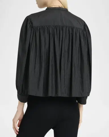 Chloe Embroidered Ruffle Taffeta Blouse | Thumbnail 7 Chloe Embroidered Ruffle Taffeta Blouse | Thumbnail 7