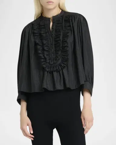 Chloe Embroidered Ruffle Taffeta Blouse | Thumbnail 8 Chloe Embroidered Ruffle Taffeta Blouse | Thumbnail 8