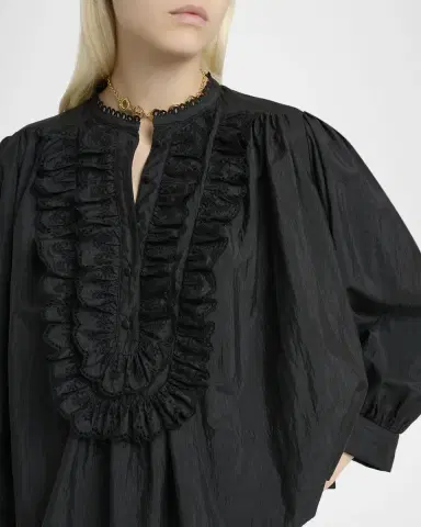 Chloe Embroidered Ruffle Taffeta Blouse | Thumbnail 9 Chloe Embroidered Ruffle Taffeta Blouse | Thumbnail 9