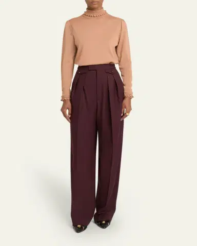 Chloé Ruffle-Edge Merino Wool Turtleneck Sweater | Thumbnail 2 Chloé Ruffle-Edge Merino Wool Turtleneck Sweater | Thumbnail 2