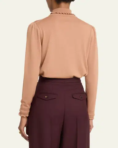 Chloé Ruffle-Edge Merino Wool Turtleneck Sweater | Thumbnail 3 Chloé Ruffle-Edge Merino Wool Turtleneck Sweater | Thumbnail 3