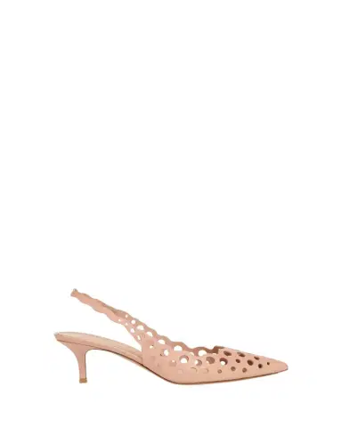 Gianvito Rossi 55mm Perforated Nappa Leather Slingback Pumps | Thumbnail 1 Gianvito Rossi 55mm Perforated Nappa Leather Slingback Pumps | Thumbnail 1