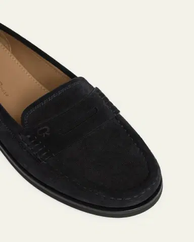 Gianvito Rossi Suede Penny Loafers | Thumbnail 3 Gianvito Rossi Suede Penny Loafers | Thumbnail 3